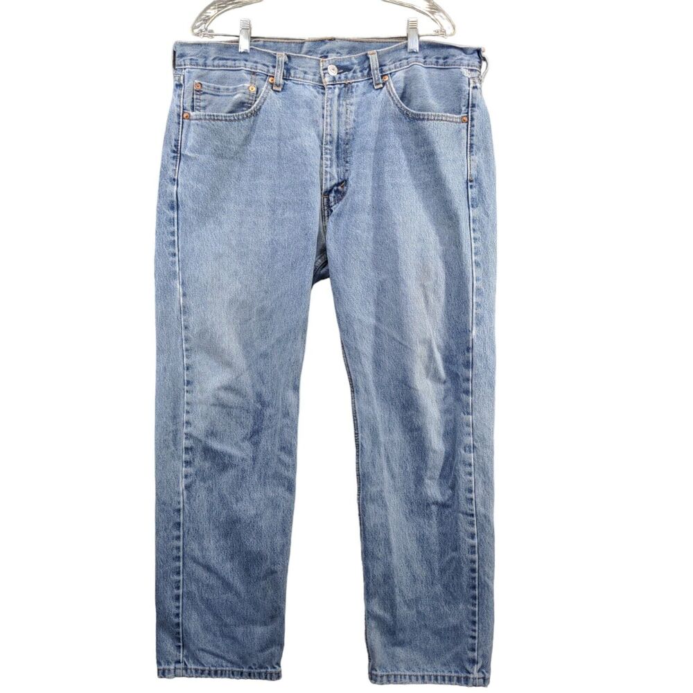 Levi's 505 Men's Regular Straight Fit Jeans Blue 38x30 Stone Wash Denim